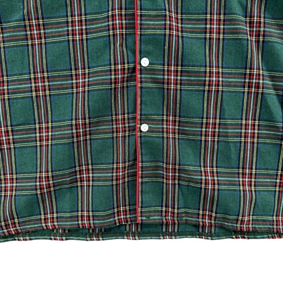 The Bella Bean Tartan Shirt Womens Green Red Plaid Button Front Top Size M - Picture 10 of 10